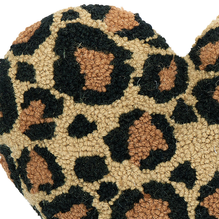 Shaped Leopard Heart Pillow