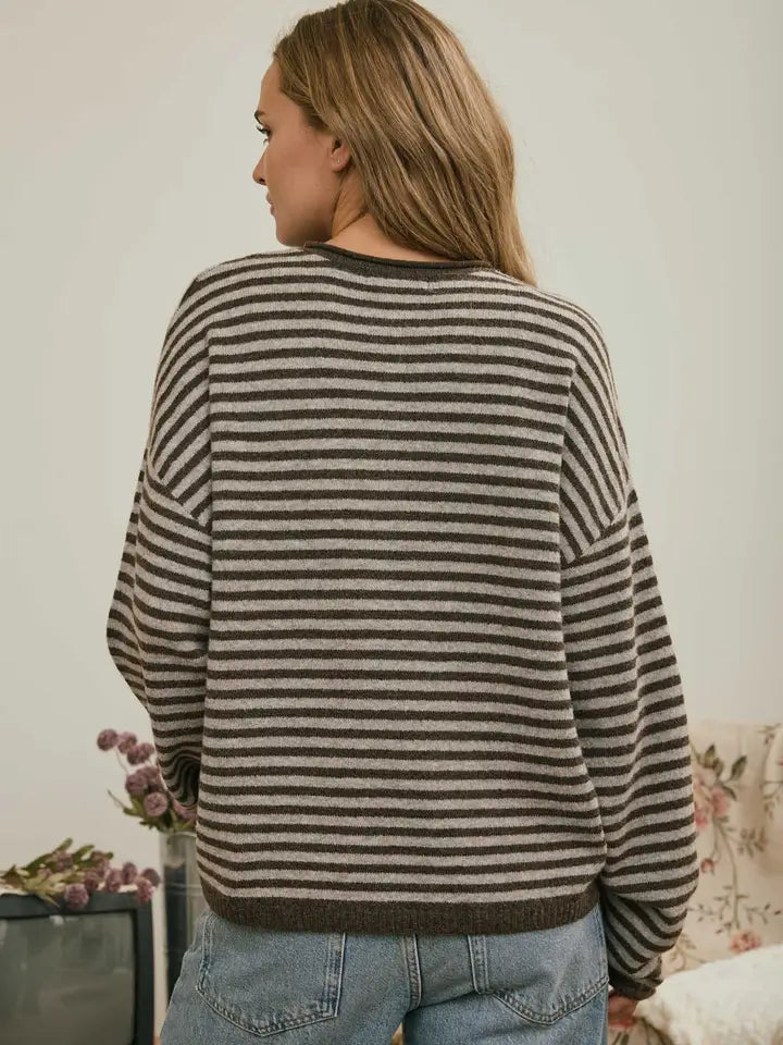 Jade Henley Striped Sweater