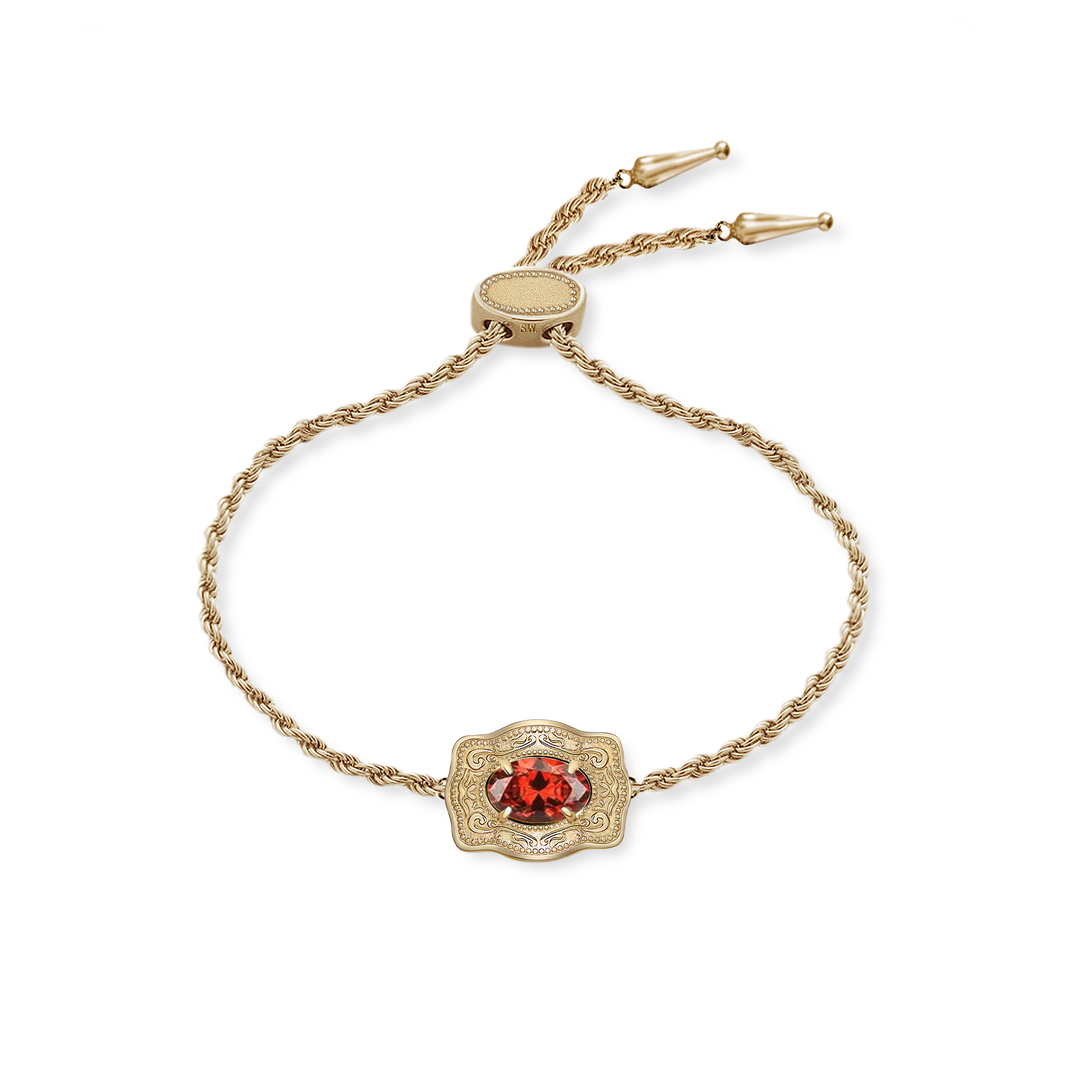 Ultra Mini Belt Buckle Birthstone Bracelet
