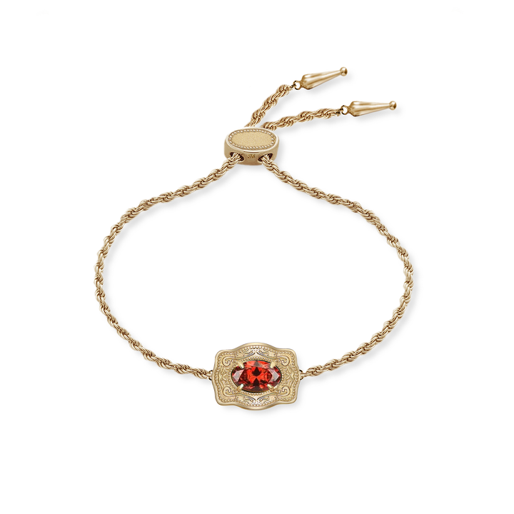 Ultra Mini Belt Buckle Birthstone Bracelet