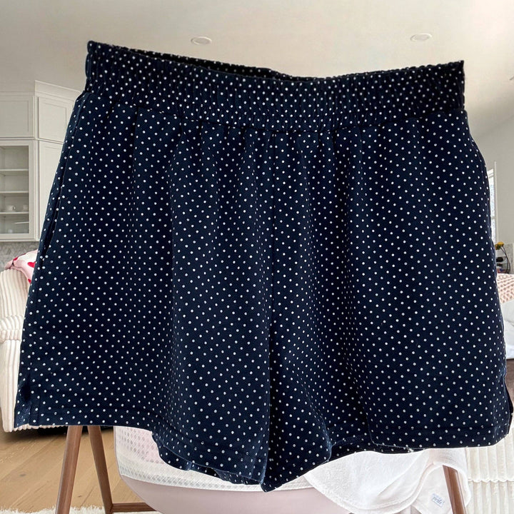 Navy Blue Polka Dot Shorts