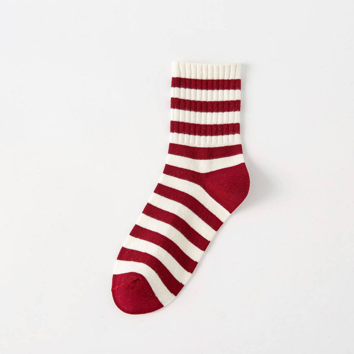 Red Stripe Crew Socks