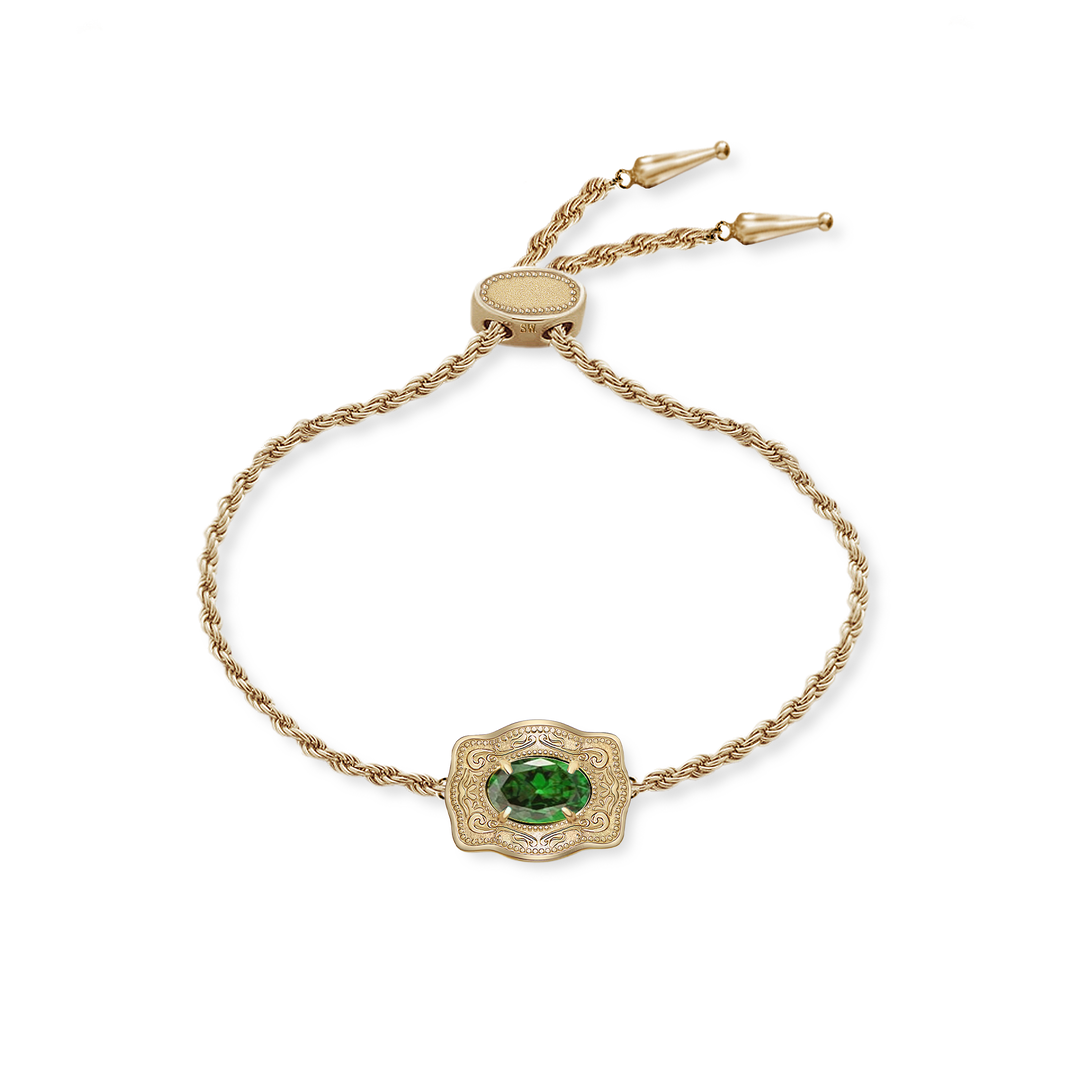 Ultra Mini Belt Buckle Birthstone Bracelet