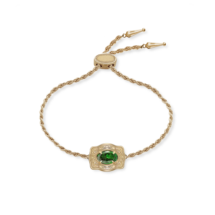 Ultra Mini Belt Buckle Birthstone Bracelet