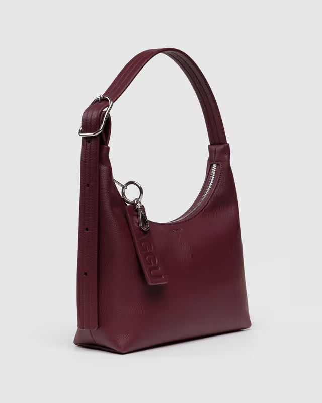 Baggu Mini Mahogany Leather Shoulder Bag