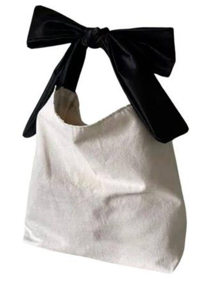 Black Satin Bow Tote