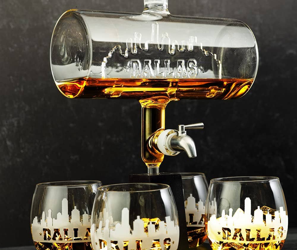 Dallas City Skyline Decanter Set