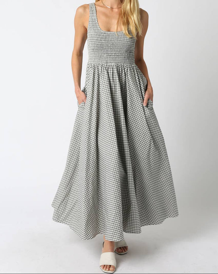 Ella Sleeveless Gingham Maxi Dress