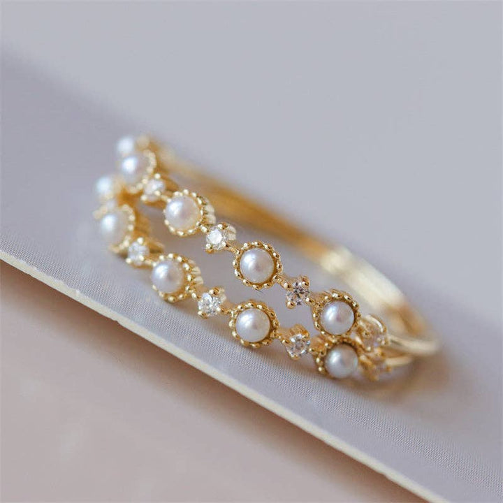 Dainty Pearl Stacking Ring