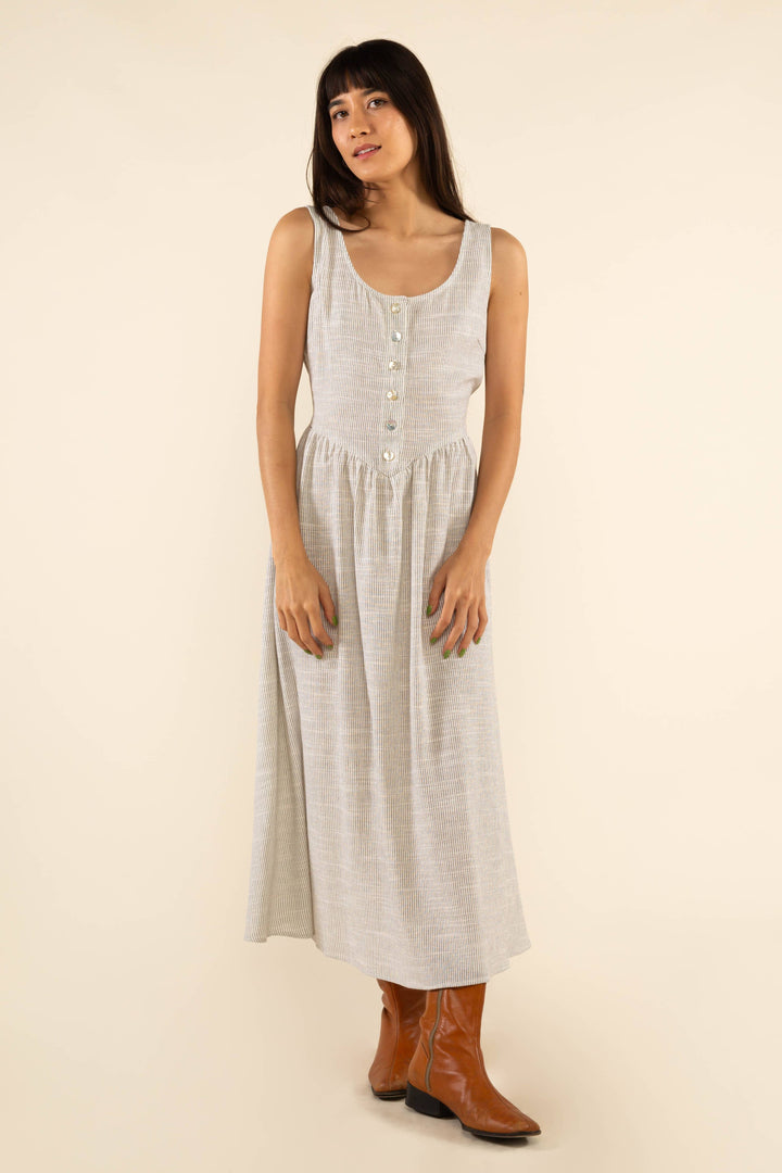 Petra Button Front Midi Dress