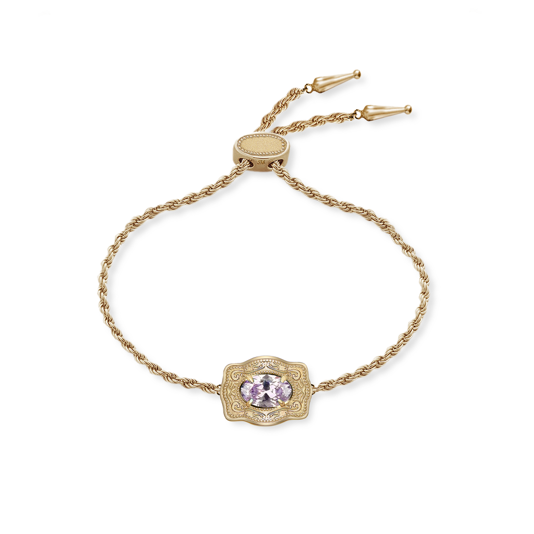 Ultra Mini Belt Buckle Birthstone Bracelet