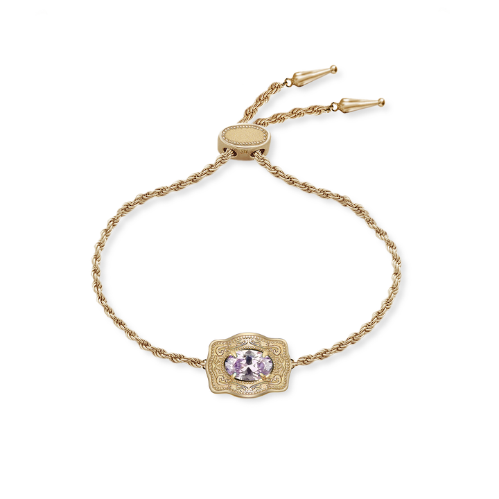 Ultra Mini Belt Buckle Birthstone Bracelet