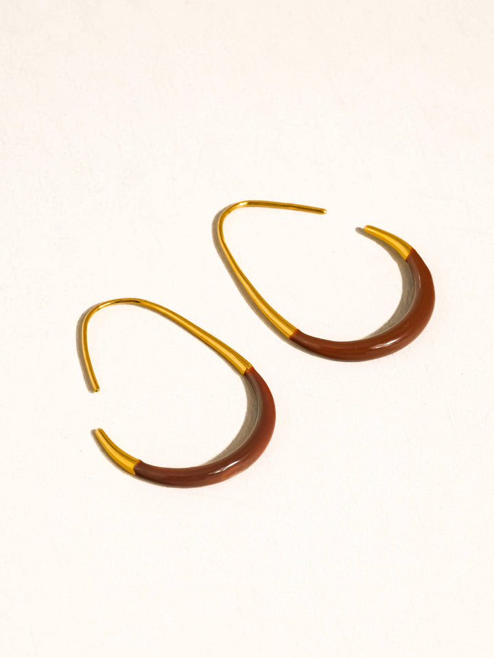 Perchée Enamel Hoop Earrings