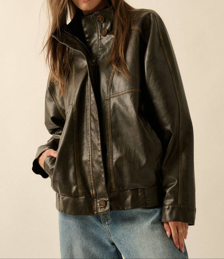 Jane Piping Trimmed Zip-Up Jacket