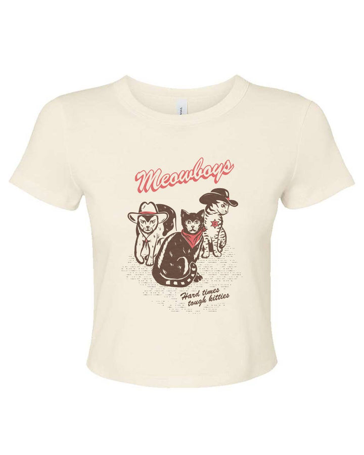 Meowboys Western Cropped Baby Tee