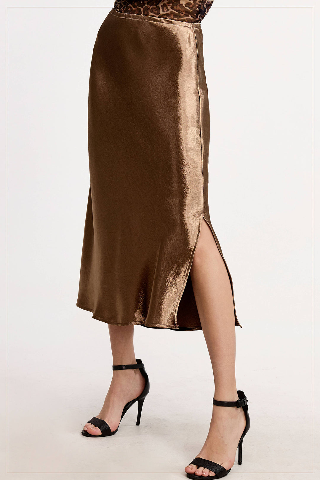 Millie Midi Length Satin Skirt