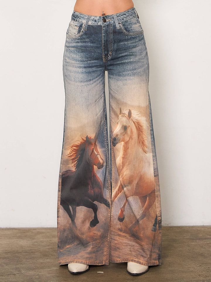 White Horse Wide Leg Jeans