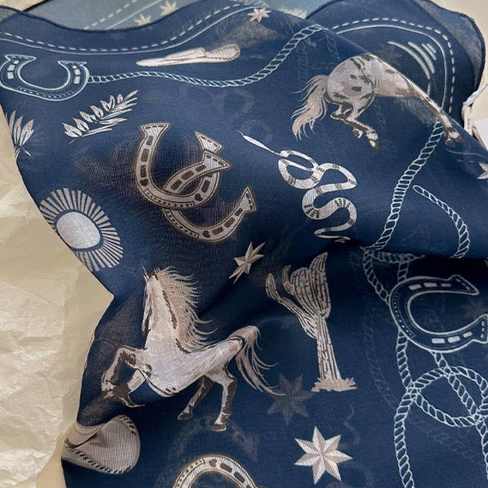 Indigo Western Bandana