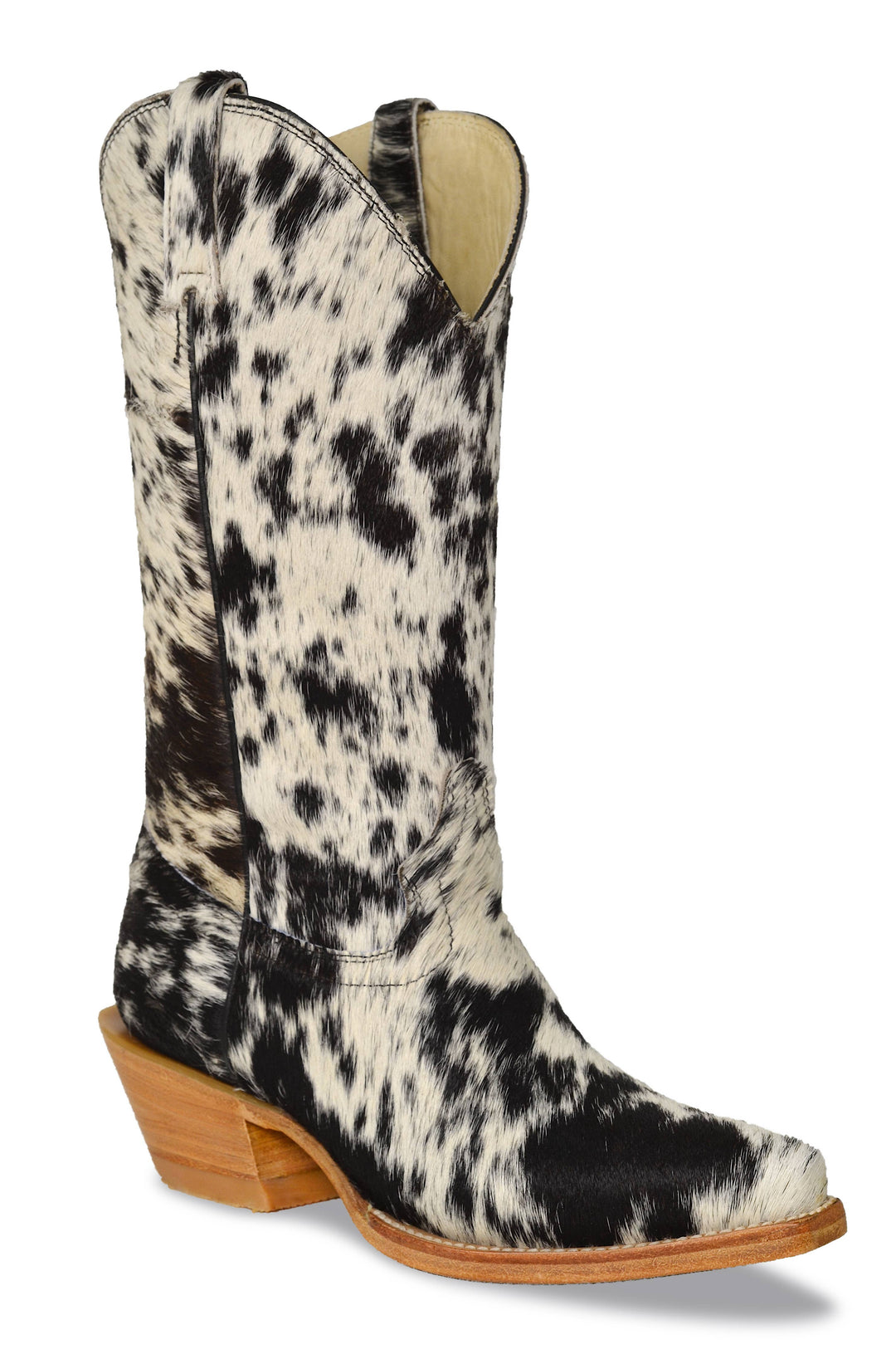 Claire Classic White and Black Speckle Cowboy Boots