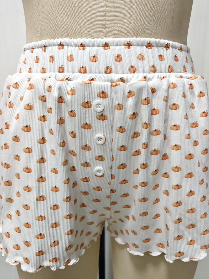Pumpkin Pajama Shorts