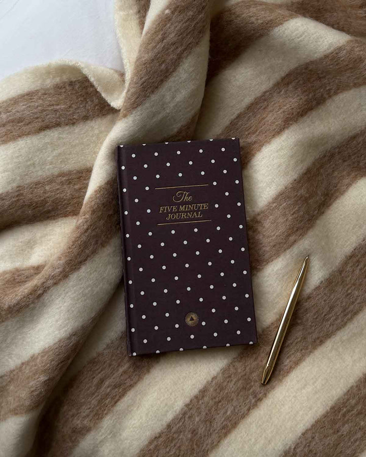 The Five Minute Journal Mocha Polka Dot
