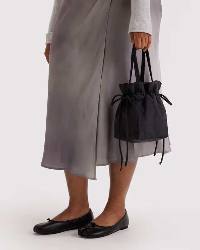 Baggu Nylon Drawstring Bag Black