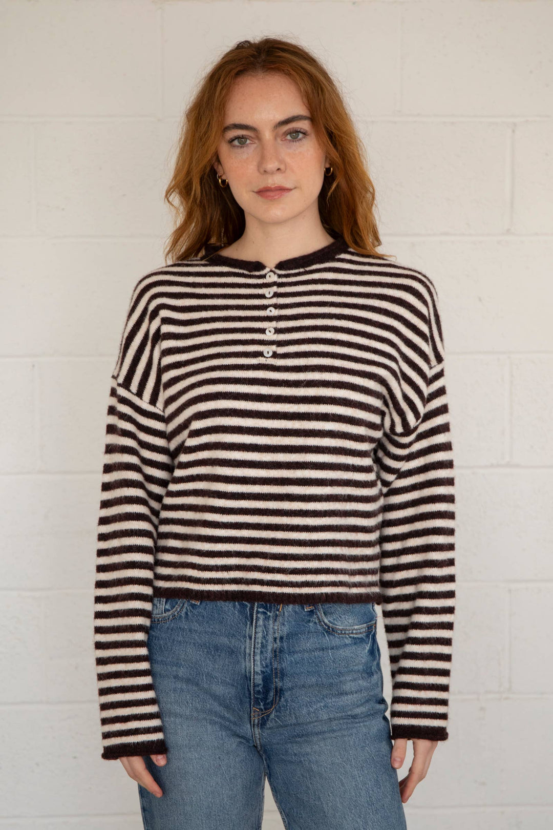 Piper Striped Henley Pullover