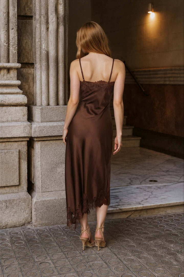 Millie V-Neck Lace Midi Dress
