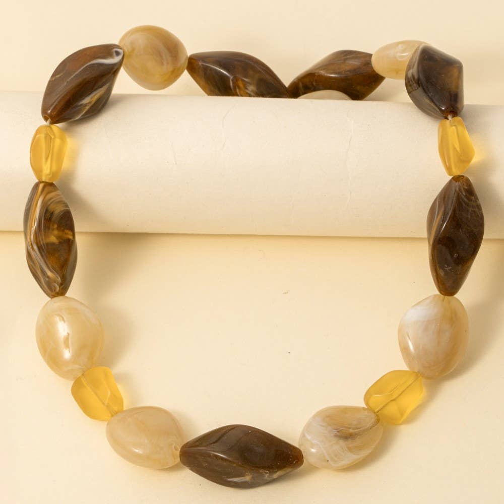 Irregular Chunky Marble Beads Necklace