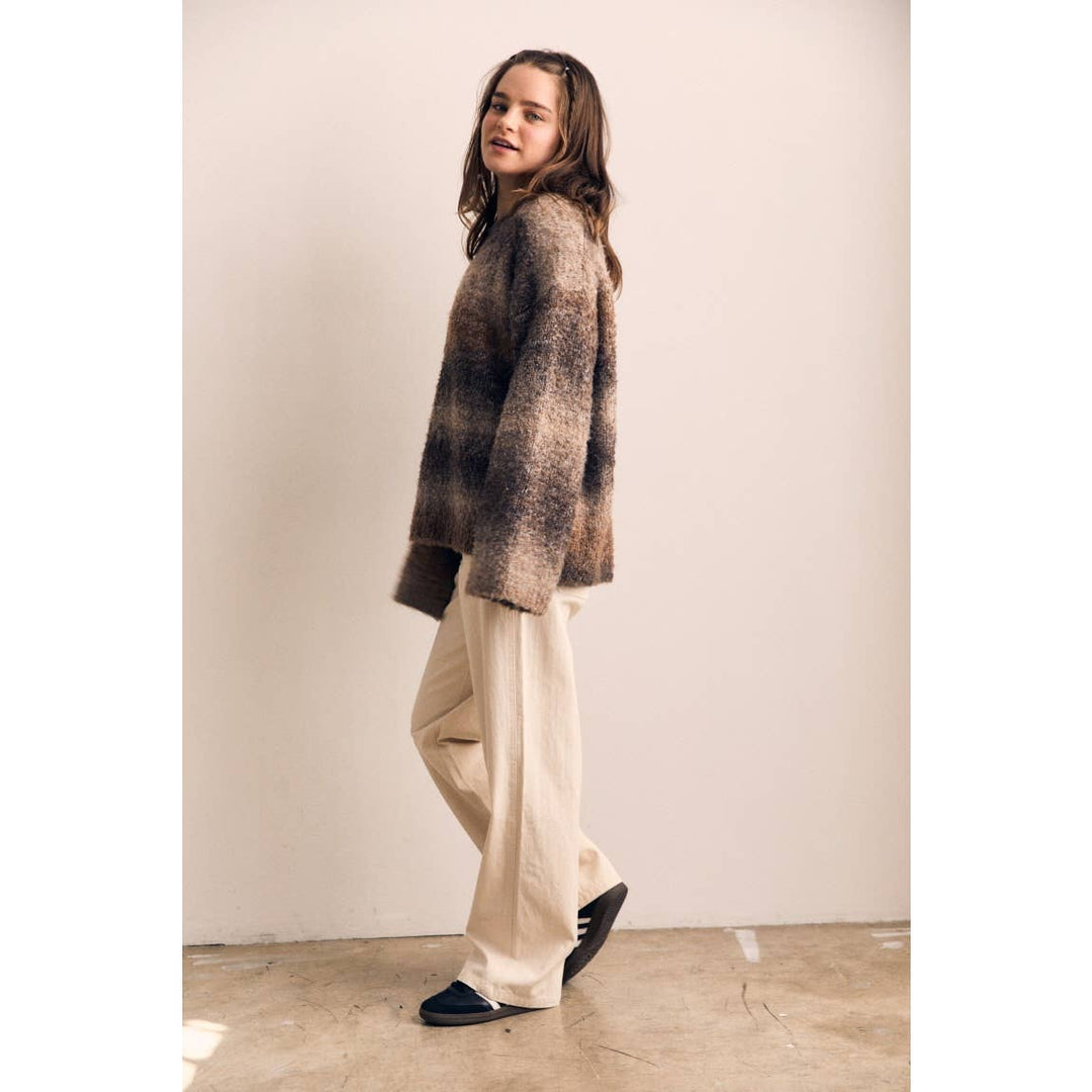 Brown Ombre Retro Sweater
