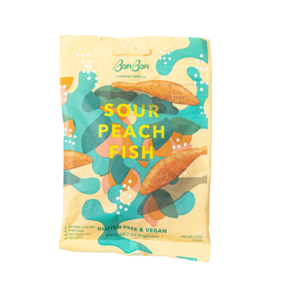 Sour Peach Swedish Fish Candy
