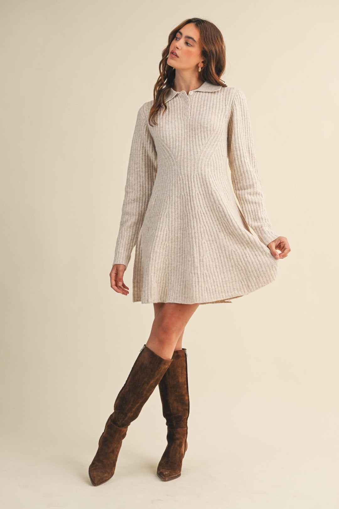 Lane Flared Sweater Mini Dress