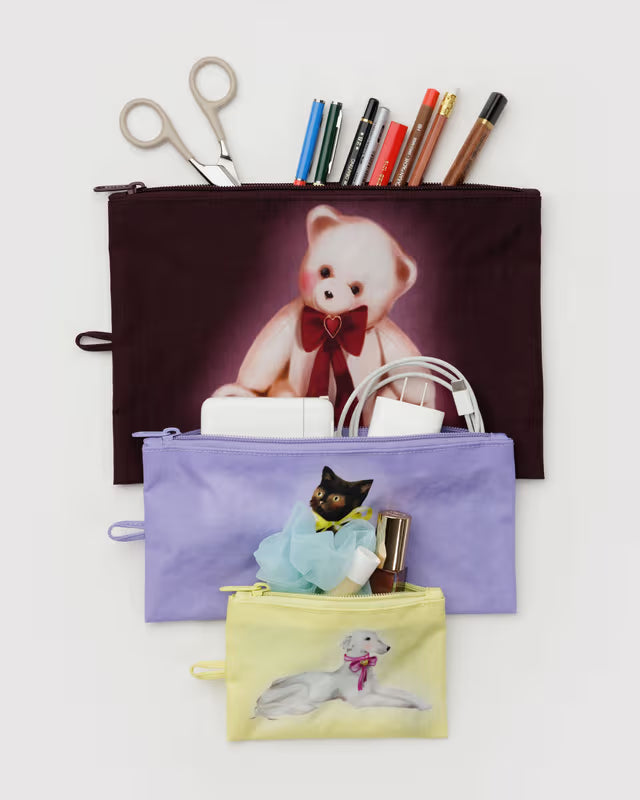 Baggu Flat Pouch Set Fancy Animals
