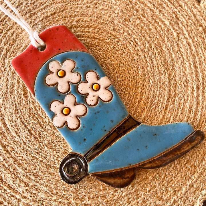 Ceramic Western Boot Ornaments