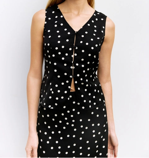 Kelly Polka Dot Top