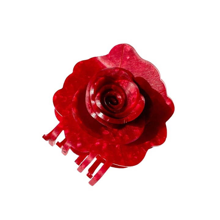 Origami Rose Flower Claw Hair Clip