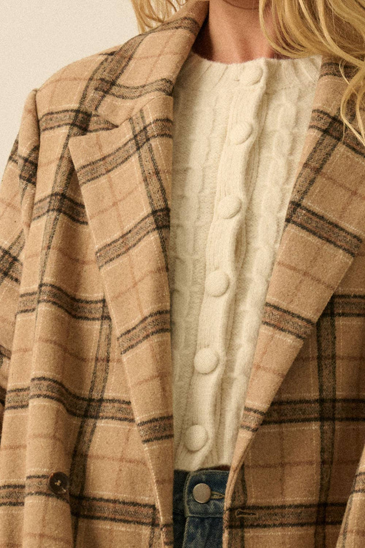 Josephine Plaid Felt Overcoat