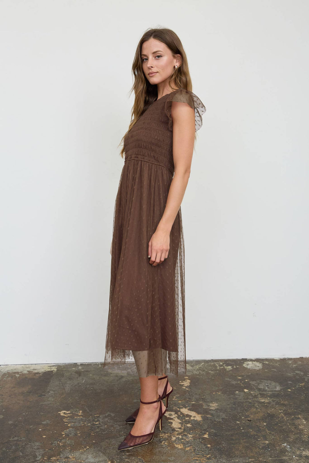 Patsy Polka Dot Chiffon Dress