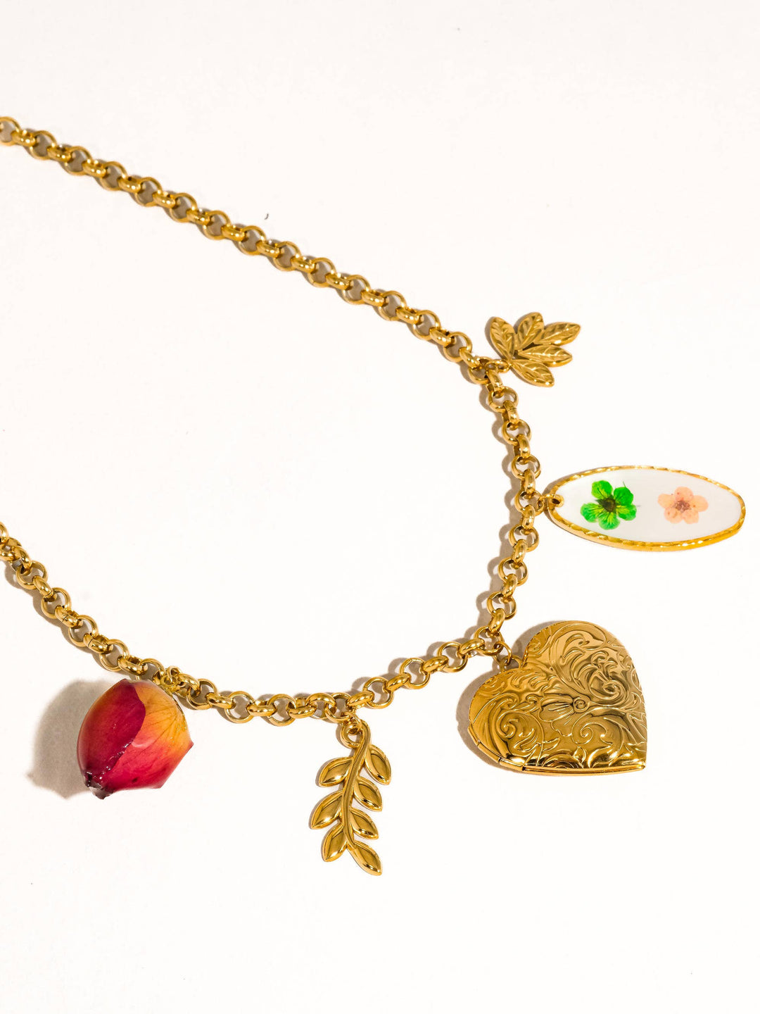 Lantana Vintage Locket Charm Necklace