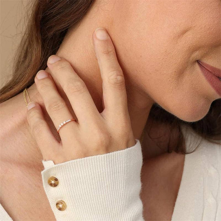 Dainty Triple Opal Stacking Thin Ring