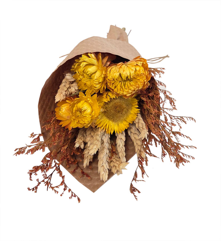 Harvest Wheat and Sundrenched Strawflower Bouquet