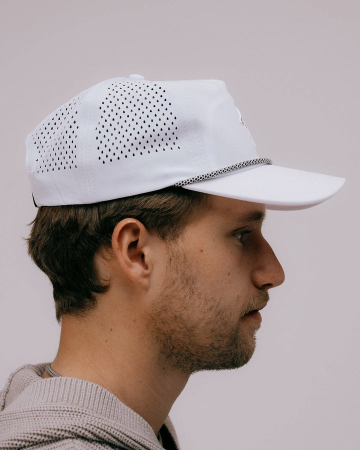 Skull Caddie Performance Rope Hat - White