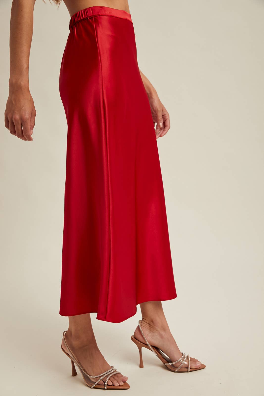 Ellie Satin Midi Skirt