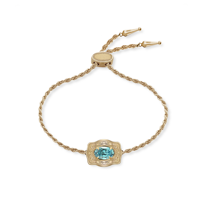 Ultra Mini Belt Buckle Birthstone Bracelet