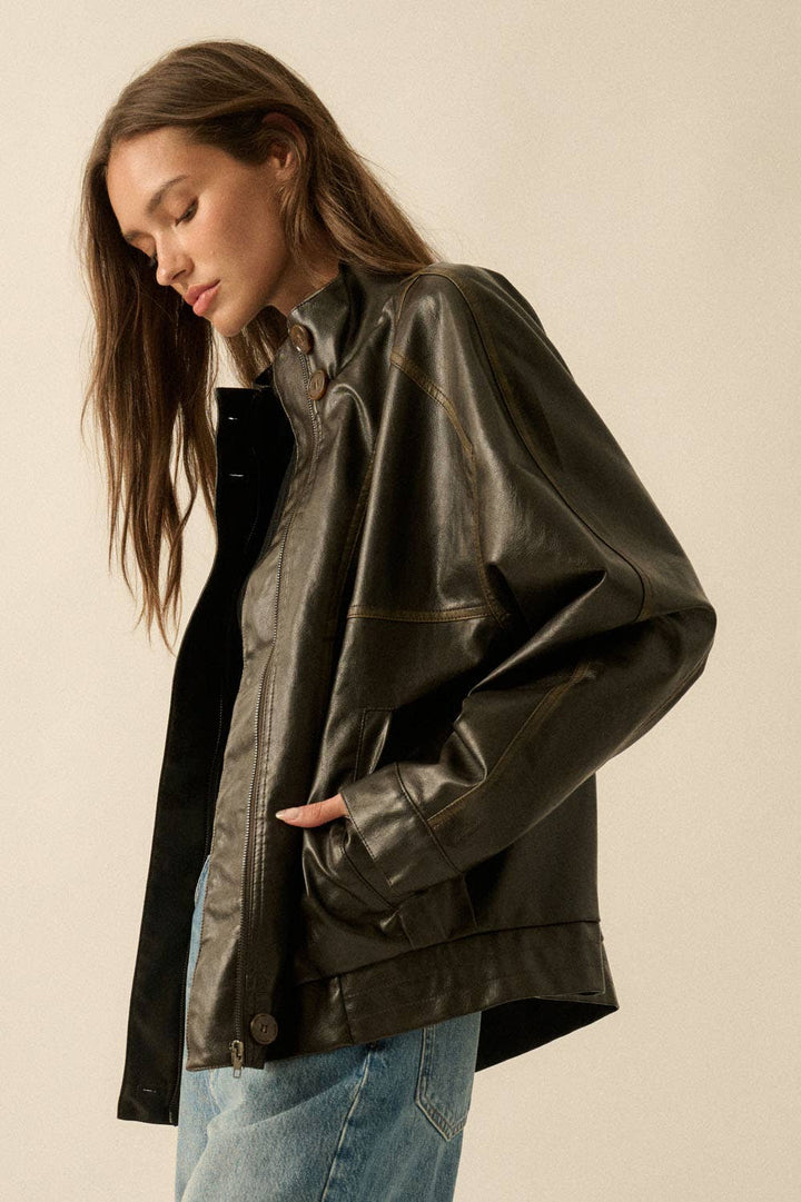 Jane Piping Trimmed Zip-Up Jacket