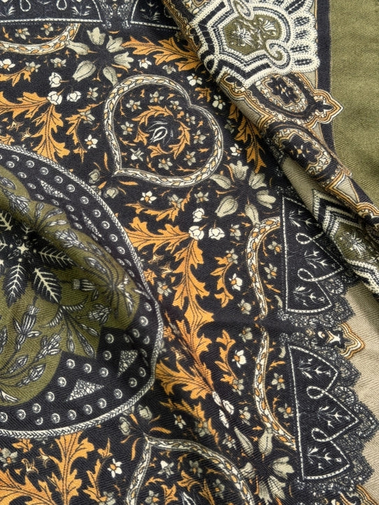 Ornate Olive Scarf