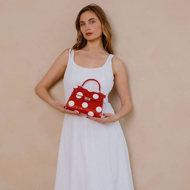 Maisel Chocolate Polka Dot Top Handle Bag