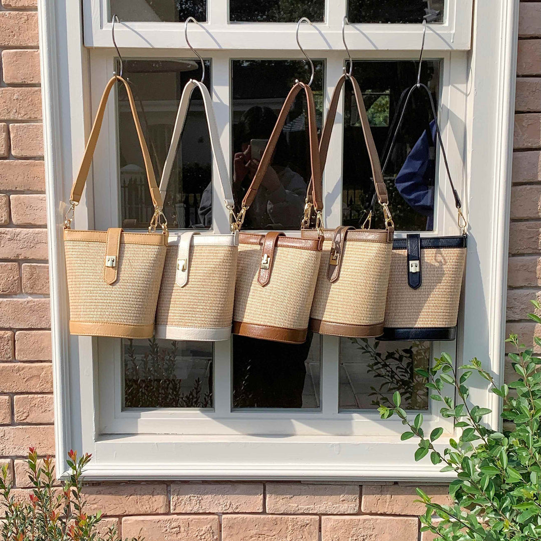Flat Straw Crossbody Bag