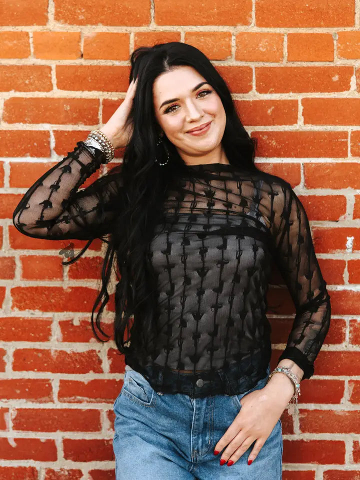 Lariat Lace Top