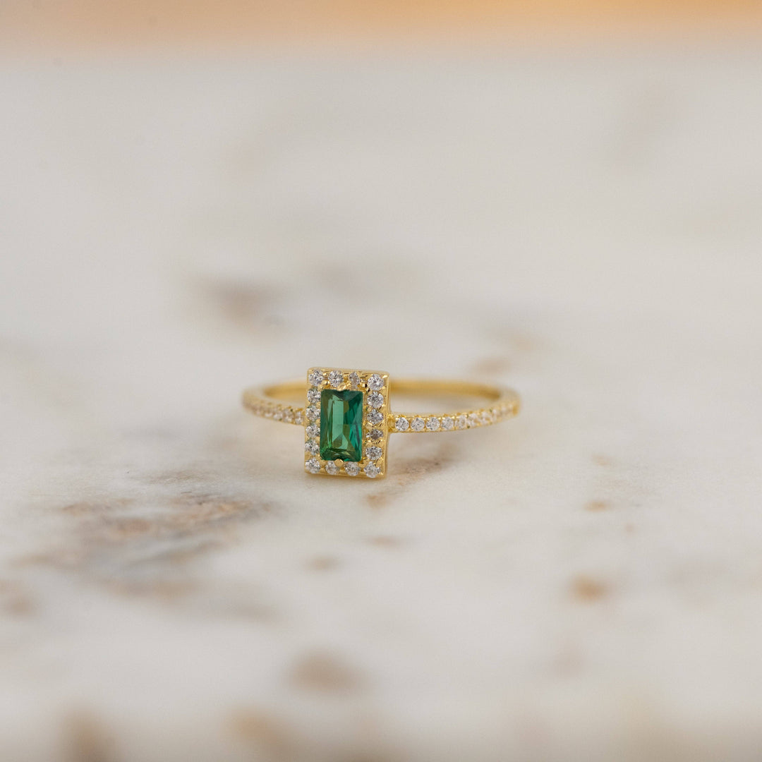 Emerald CZ Ring
